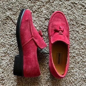 Newport News Red Suede Tassel Loafers